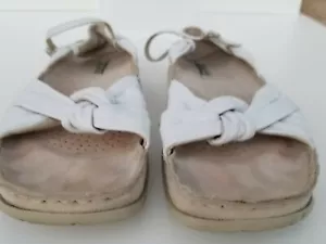 Earth Womens Shoes HEAVENLY US 8 B White Leather Ankle Strap Open Toe Sandals - Picture 1 of 8