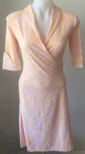 VESTIDO LISSA MAR CHIC DEPORTIVO INFORMAL ROSA DORADO AMARILLO ESTAMPADO CUERDA IMITACIÓN ABRIGO TALLA 12 - Imagen 1 de 10