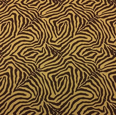 WAVERLY WILD LIFE CHESTNUT BROWN ZEBRA TIGER MULTIPURPOSE FABRIC 2 YARDS 54"W - Image 1 of 4