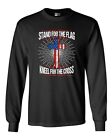 Long Sleeve Adult T-Shirt I Stand For Flag Kneel For Cross American Flag (F) Dt
