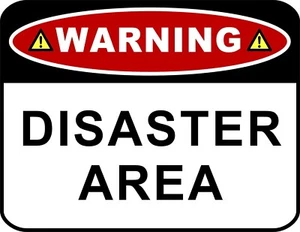 Blinkendes rotes LED laminiertes lustiges Schild Warnung Katastrophenbereich - Bild 1 von 6