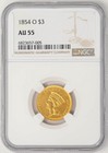 1854-O $3 Gold Indian Au55 NgC 948160-1