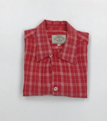 Men's Red & White Check Armani Jeans Shirt Medium M Vintage Viscose Pockets A/B - Image 1 of 4