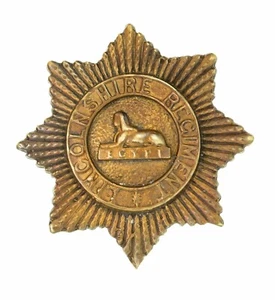Insignia de tapa de oficiales del regimiento de Lincolnshire de metal de latón - Imagen 1 de 1