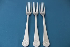 3 Dinner Forks Robert Welch AMMONITE SATIN 18/10 Stainless China NEW 8" - Picture 1 of 5