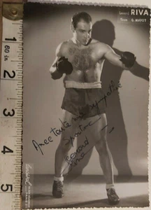 RARE LEONARD RIVA HAND SIGNED VINTAGE PROMO CARD & COA - OFFERS ACCEPTED - Afbeelding 1 van 2