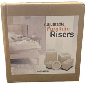 Nachell Alzata Mobile Letto Regolabile Grigio Eleva 3" Altezza Resistente Quadrato - Foto 1 di 2