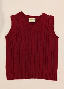 Crazy 8 Toddler Boys Red Cable Knit Sweater Vest SIZE 2 Years - Picture 1 of 3