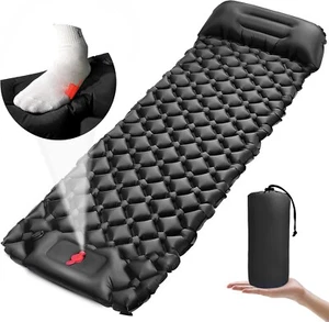 Camping Isomatte Luftmatratze Selbstaufblasend Matratze Kissen Schwarz B281 - Bild 1 von 9