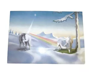 GROSSES EINHORN FAMILIE REGENBOGEN POSTER UNIKAT SELTEN SAMMLERSTÜCK - Bild 1 von 4