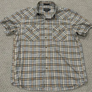 Pendleton Western Wear Perla A Presión Botones Manga Corta Estampado A Cuadros Para Hombres L - Imagen 1 de 7
