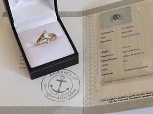 18ct 750 white & yellow GOLD DIAMOND SOLITAIRE RING 0.35ct Certificated gemstone - Picture 1 of 12