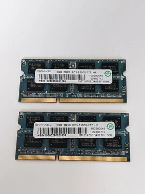RAMAXEL 4 GB (2GBx2) DDR3 2RX8 PC3-8500S-777 Laptop Memory  - Image 1 of 2