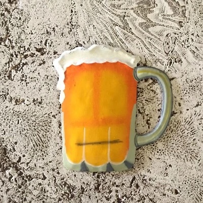 冰霜冷啤酒杯 8.5 英寸热带室内室外海地金属艺术提基酒吧 — 第 1/2 张图片