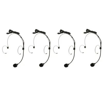 4x 3,5mm Kopfbügel Headset Ohrbügel Mikrofon für Verkabelter Sprachverstärker - Bild 1 von 4