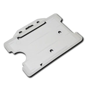 Rigid Lanyard ID Cardholder | Clear Natural Frosted | Multiple Quantities - Picture 1 of 5