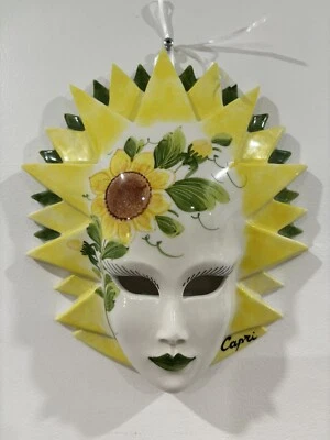 Venetian Decorative Hand Painted Wall Mask 10” - Image 1 of 4