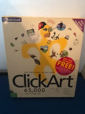 Broderbund Click Art 65,000 5 Cd Window 95 COMPLETE - Image 1 of 4