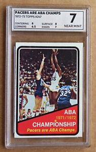 Rick Barry - Pacers are ABA Champs Topps 1972/73 - #247- OCE 7 NEAR MINT not PSA