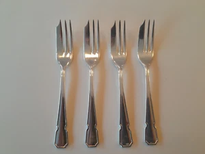 Vintage 4 versilberte Sheffield Dessert Kuchen Gebäck Gabeln Besteck - Bild 1 von 4