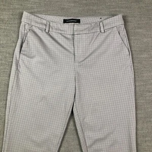 Liverpool Dress Chino Pant Womens 10 Gray Grid Ankle Crop Straight High Mid Rise - Picture 1 of 12