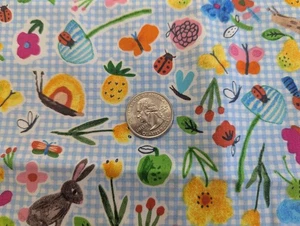 1 Yard/42" 100 % Baumwolle gewebt WINDHAM Fab "BFFS" - Critters auf blauen Karos - NEU BTY - Bild 1 von 9