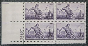 US Scott 1060 - Nebraska Territory - MNH - 1954 Issue - Plate Block of 4 - #1 - Picture 1 of 1