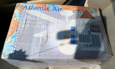 VTG Atlantic Air 36 Inches Ceiling Fan Light Fixture antique brass finish New - Image 1 of 2