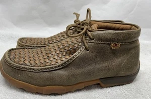Twisted X Herren Größe 8,5 Chukka Fahren Mokassin Braun Leder Schuhe - Bild 1 von 8