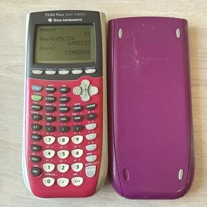 Calculadora gráfica Texas Instruments Ti-84 Plus edición plateada rosa con cubierta - Imagen 1 de 7
