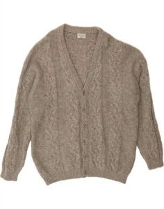 BENETTON Mens Cardigan Sweater IT 54 XL Grey Wool Classic CO10 - Picture 1 of 3