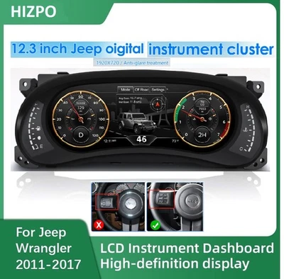 Cuadro de instrumentos digital LCD para tablero velocímetro Jeep Wrangler 2011-2017 Foto 1 de 4