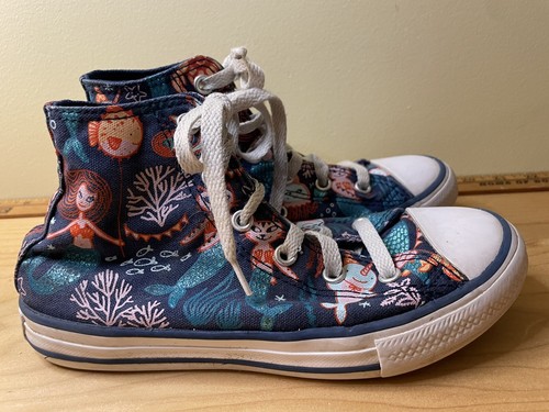 Sneakers alte Converse All Star Chuck Taylor bambino taglia 1 5 sirena ragazza