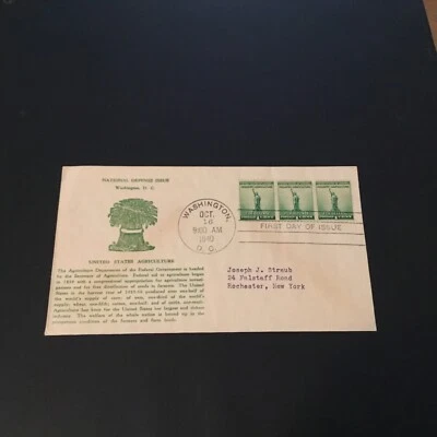 FDC 1940 #899 NATIONAL DEFENSE ISSUE AGRICULTURE 3 1 Cent STAMPS USA - Image 1 of 2