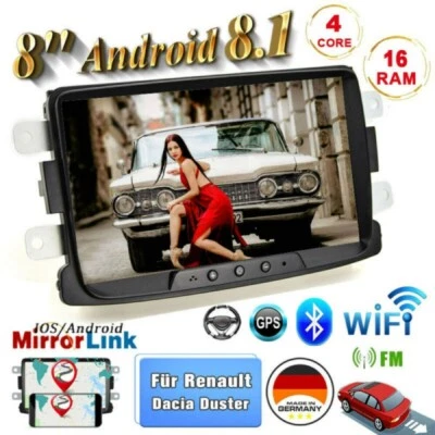 8" Android Autoradio für Renault Dacia Duster Sandero 2DIN GPS Navi WiFi Player - Bild 1 von 4