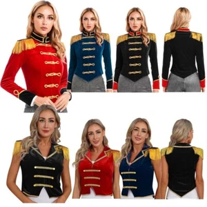 UK Women's Circus Tailcoat Tassel Velvet Jacket Ringmaster Halloween Costumes - Picture 1 of 65
