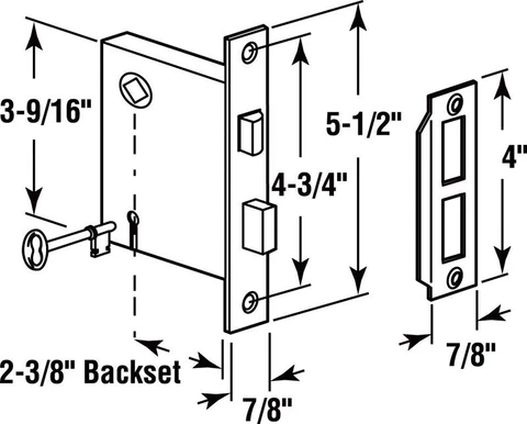 Prime-Line E2294 Indoor & Outdoor Mortise Replacement Lock Assembly Cover