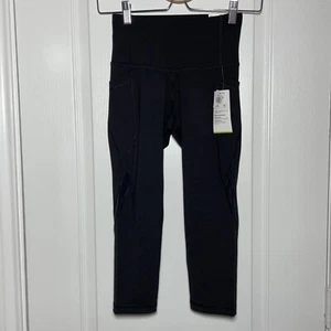 Old Navy GIRLS YOUTH Petite Leggings High Rise Elevate Crop BLACK XS New - Picture 1 of 11