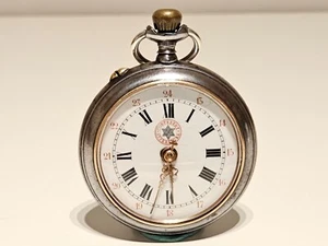 ANTIQUE EARLY RARE PRE WW1 SWISS MEN'S  STEEL POCKET WATCH "CORTEBERT"SUPERIEURE - Picture 1 of 21