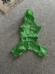 Pet Dog Rain Coat Outdoor Clothes Puppy Jacket Hooded Raincoat Waterproof Sz L - Picture 1 of 5