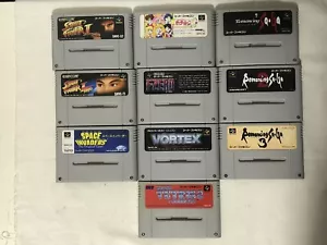 Super Famicom Lot of 10 Game cartridge Japanese Games F-zero Tested - Picture 1 of 16