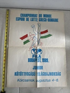 1989 Fila Budapest Greco Wrestling Poster From Estate Of Coach Pavel Katsen - Picture 1 of 1