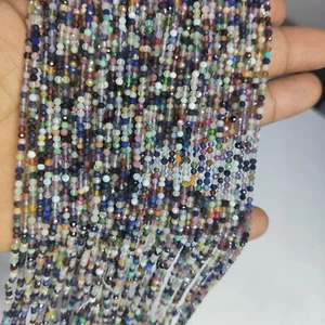 LOTTO 10 FILI MULTI PIETRA MIX COLORE RONDELLE SFACCETTATE 2,5 MM PERLINE GEMMA 13" - Foto 1 di 4