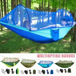 660lbs Double Person Camping Hammock Tent with Mosquito Net Hanging Bed Portable - Picture 1 of 36