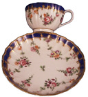 Ancien 18thC Worcester Porcelaine Floral Garland Tasse et Soucoupe Porzellan