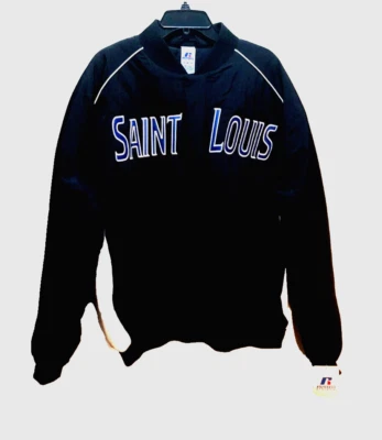 Chaqueta de nailon Saint Louis Bilikens NCAA vintage años 90 negra cosida con botones etiquetas XL Foto 1 de 2