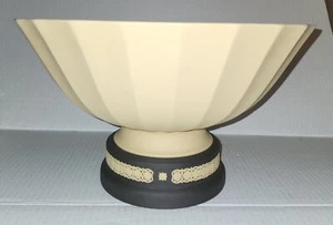 Wedgwood Black & Yellow Cane Jasperware Olympus Console Bowl Library Collection - Picture 1 of 16