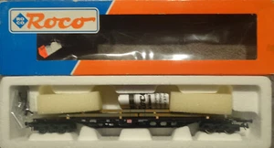 Roco 47985 (pista H0) vagón plano con carga + embalaje original - Imagen 1 de 4