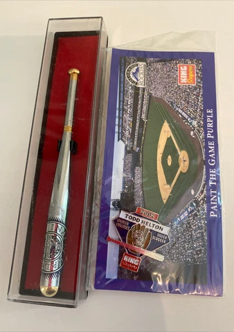 Colorado Rockies Inaugural Year Mini Baseball Bat Writing Pen 1993 & Todd Helton Cover