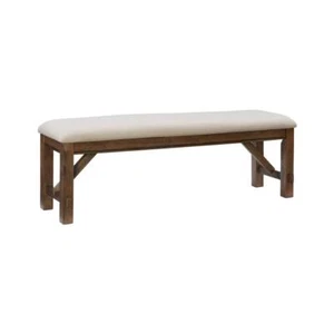 Powell Company Dining Bench 60"W x 20.5"H x 16"D Polyester Seat, Rustic Umber - Picture 1 of 8